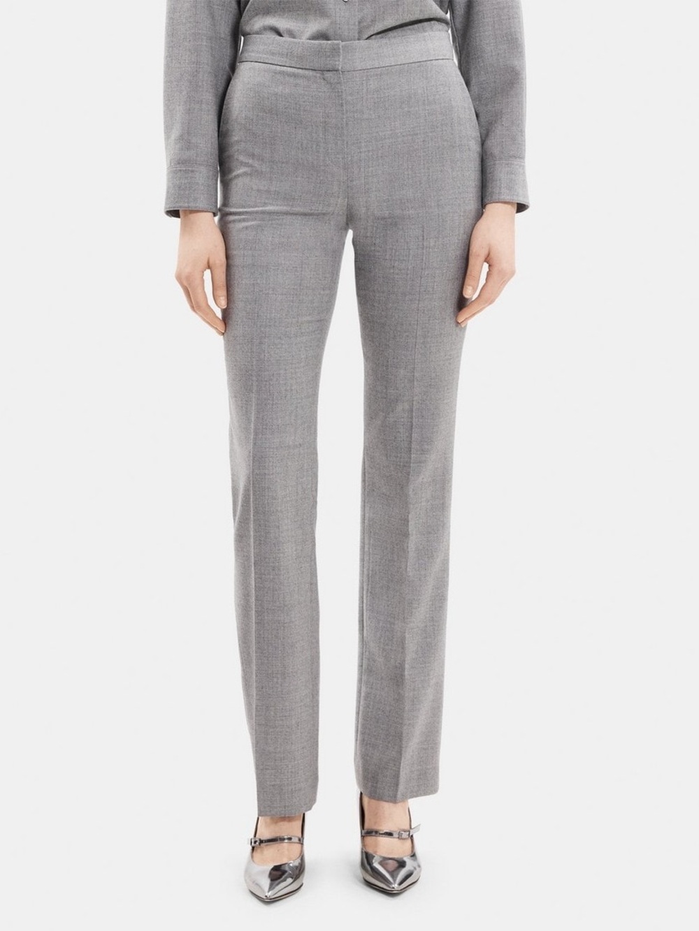 Theory wool blend slim straight pants